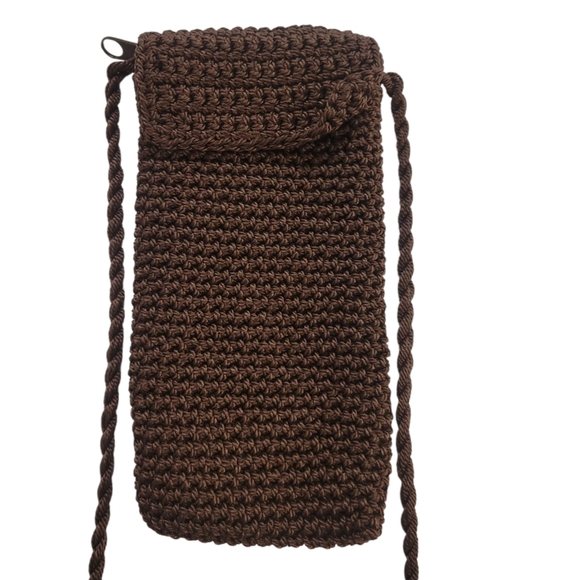 Brown Crochet Crossbody Bag - Picture 3 of 4
